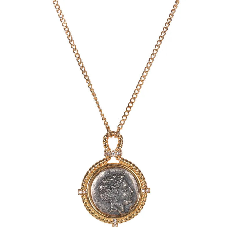 925 Sterling Silver Hera Coin Pendant Necklace