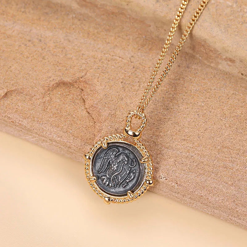 925 Sterling Silver Hera Coin Pendant Necklace