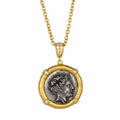 925 Sterling Silver Hera Framed Coin Pendant Necklace