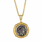 925 Sterling Silver Hera Framed Coin Pendant Necklace