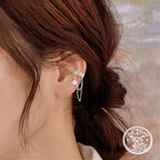 Ear Cuff with Chain 925 Sterling Silver Honey Word