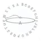 Initial Bracelet 925 Sterling Silver Adjustable Chain Bracelet