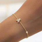 Initial Bracelet 925 Sterling Silver Adjustable Chain Bracelet