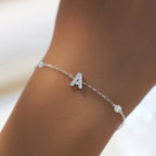 Initial Bracelet 925 Sterling Silver Adjustable Chain Bracelet