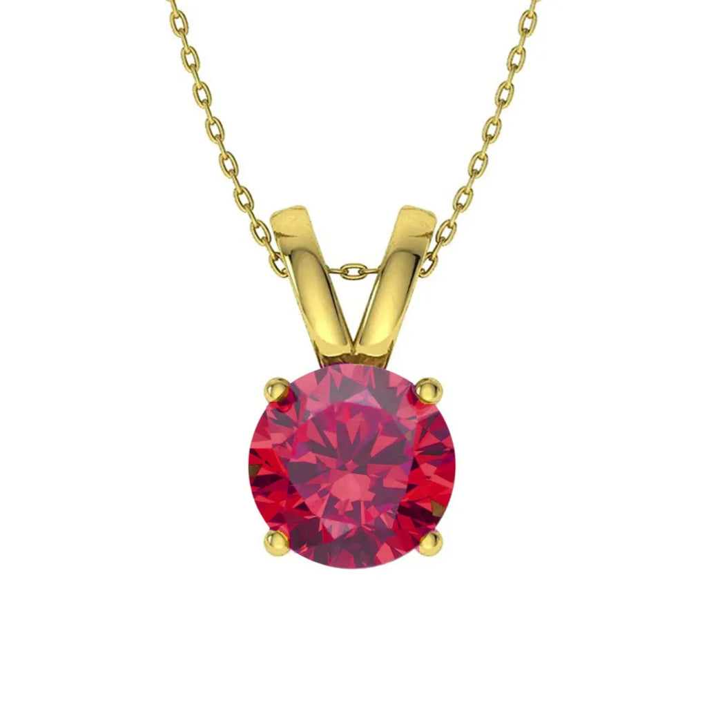925 Sterling Silver Birthstone Solitaire Pendant Necklace for Women with Cubic Zirconia