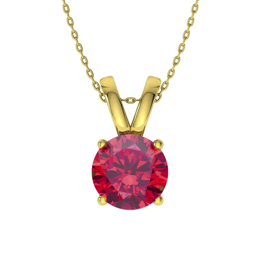 925 Sterling Silver Birthstone Solitaire Pendant Necklace for Women with Cubic Zirconia