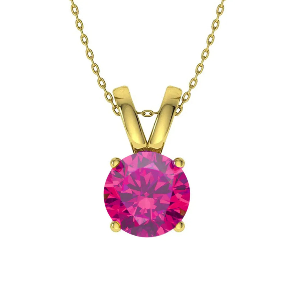 925 Sterling Silver Birthstone Solitaire Pendant Necklace for Women with Cubic Zirconia