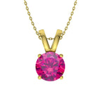 925 Sterling Silver Birthstone Solitaire Pendant Necklace for Women with Cubic Zirconia