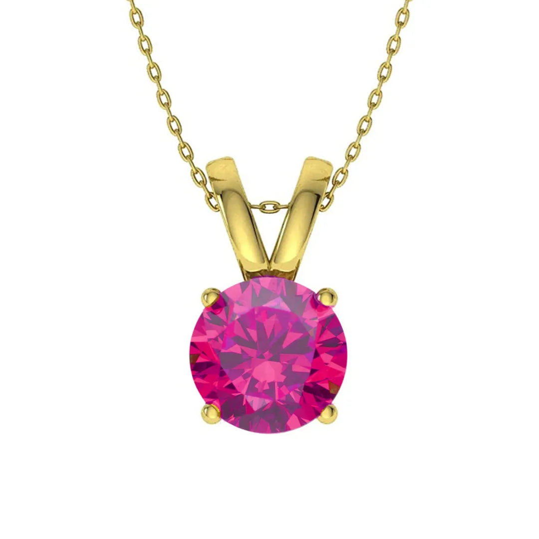 925 Sterling Silver Birthstone Solitaire Pendant Necklace for Women with Cubic Zirconia