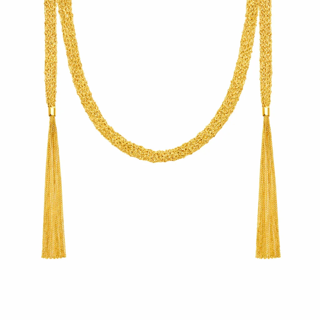 Long Tassel Necklace in 925 Sterling Silver Multi Strand Chain with Italian Inspiration