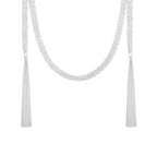 Long Tassel Necklace in 925 Sterling Silver Multi Strand Chain with Italian Inspiration