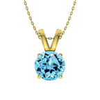 925 Sterling Silver Birthstone Solitaire Pendant Necklace for Women with Cubic Zirconia
