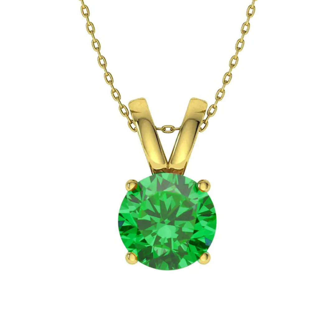 925 Sterling Silver Birthstone Solitaire Pendant Necklace for Women with Cubic Zirconia