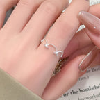 Minimalist Ring 925 Sterling Silver Adjustable Crown Band
