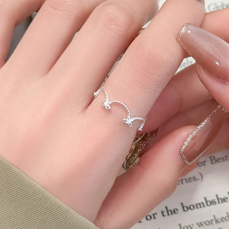 Minimalist Ring 925 Sterling Silver Adjustable Crown Band