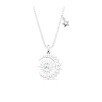 Moon and Star Necklace | 1 Carat Moissanite Crescent Moon Pendant in 925 Sterling Silver