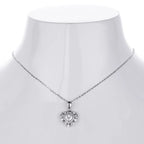 Moissanite Heart Necklace 925 Sterling Silver 0.5 Carat Heart Cut Stone With Pave Frame