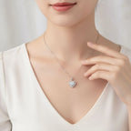 Moissanite Heart Necklace 925 Sterling Silver 0.5 Carat Heart Cut Stone With Pave Frame