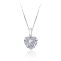 Moissanite Heart Necklace 925 Sterling Silver 0.5 Carat Heart Cut Stone With Pave Frame