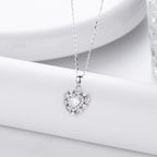 Moissanite Heart Necklace 925 Sterling Silver 0.5 Carat Heart Cut Stone With Pave Frame