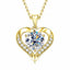 Moissanite Heart Pendant 925 Sterling Silver Necklace With 3 Carat Center Stone Held in a Heart Frame