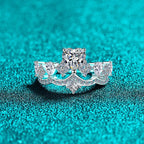 Heart Cut Moissanite Ring 925 Sterling Silver With Crown Setting