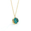 Moon Face Necklace 925 Sterling Silver 18K Gold Plated Green Starry Pendant