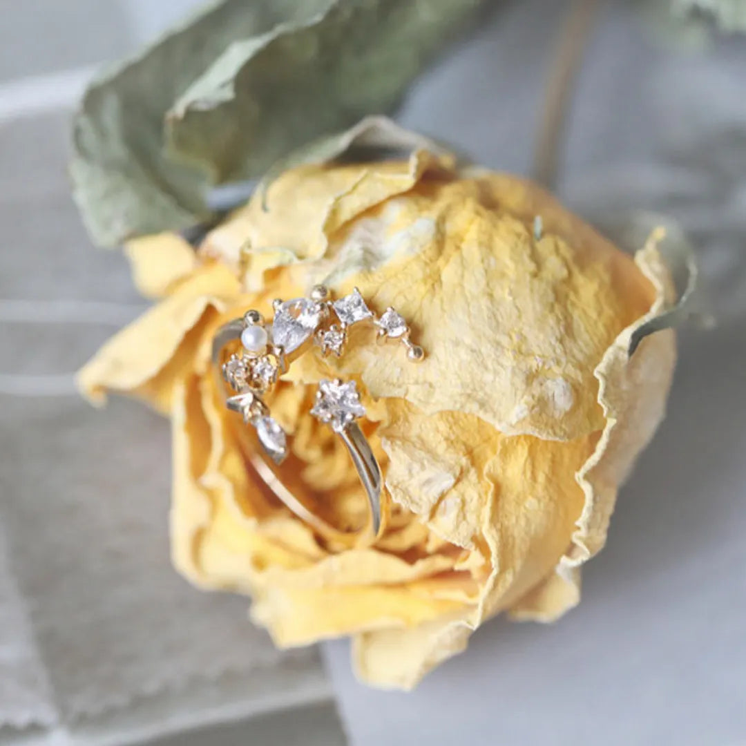 Moon and Star Ring 925 Sterling Silver Open Ring