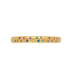 Multicolor Stone Bangle 925 Sterling Silver Scattered Cubic Zirconia Accents