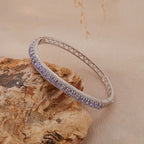 Tanzanite Bracelet 925 Sterling Silver Bangle With Natural Gemstone Row
