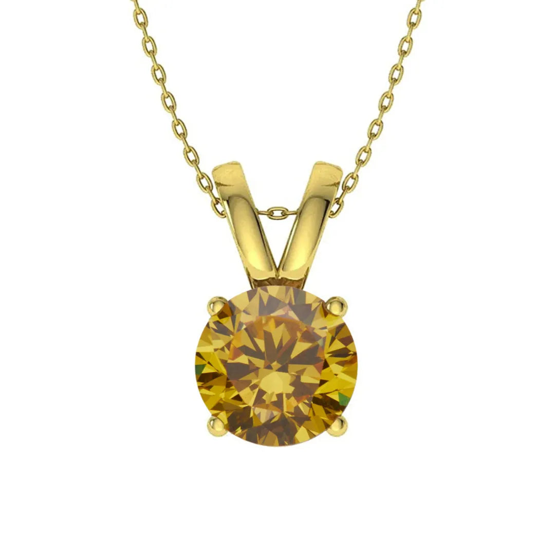 925 Sterling Silver Birthstone Solitaire Pendant Necklace for Women with Cubic Zirconia