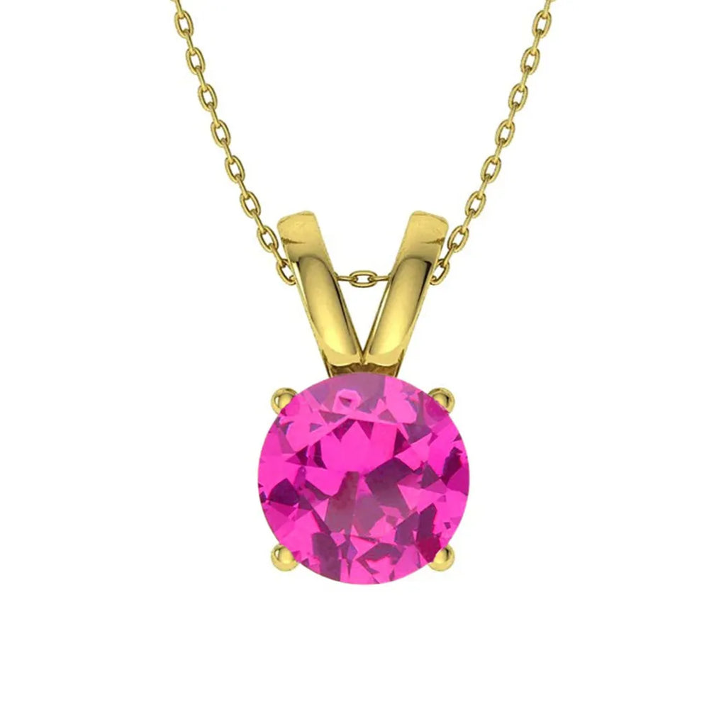 925 Sterling Silver Birthstone Solitaire Pendant Necklace for Women with Cubic Zirconia