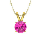925 Sterling Silver Birthstone Solitaire Pendant Necklace for Women with Cubic Zirconia