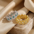 Tiara Ring 925 Sterling Silver Cubic Zirconia Openwork Crown Band