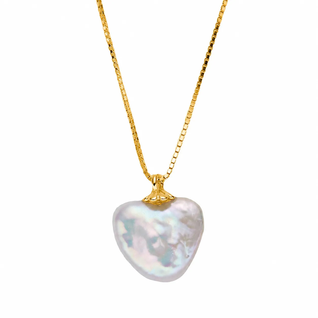 Pearl Heart Necklace 925 Sterling Silver Natural Baroque Pearl Pendant