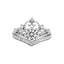 Princess Crown Ring 925 Sterling Silver 1 Carat Moissanite Beaded Edge Design