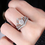 Princess Crown Ring 925 Sterling Silver 1 Carat Moissanite Beaded Edge Design