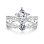 Princess Cut Moissanite Ring 1 Carat 925 Sterling Silver Crown Design
