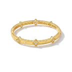 Quatrefoil Bracelet 925 Sterling Silver Brushed Openwork Bangle With Cubic Zirconia