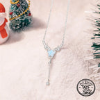 Reindeer Necklace 925 Sterling Silver with Blue Star