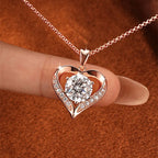 Moissanite Heart Pendant 925 Sterling Silver Necklace With 3 Carat Center Stone Held in a Heart Frame
