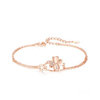 925 Sterling Silver Clover Chain Bracelet Adjustable for Women