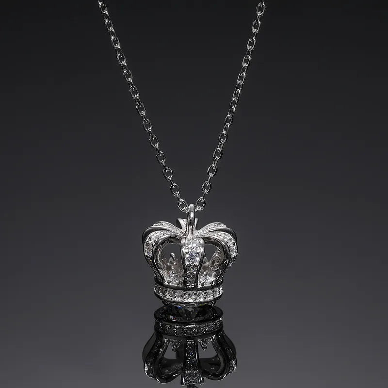 Silver Crown Necklace for Women in 925 Sterling Silver