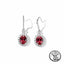 Ruby Drop Earrings in 925 Sterling Silver with Oval Halo