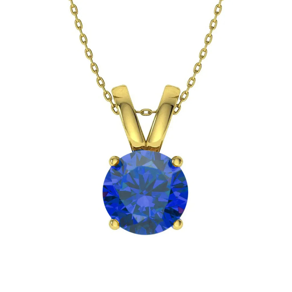 925 Sterling Silver Birthstone Solitaire Pendant Necklace for Women with Cubic Zirconia