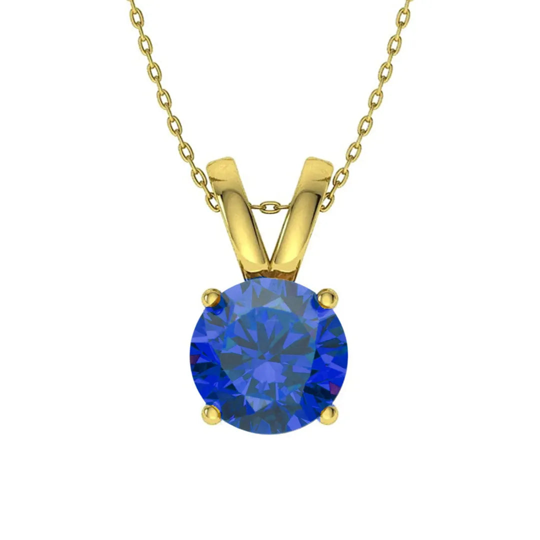 925 Sterling Silver Birthstone Solitaire Pendant Necklace for Women with Cubic Zirconia