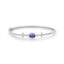 Silver Bracelet With Blue Stone 925 Sterling Silver Oval Zirconia Bangle