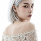 Ear Cuff With Chain 925 Sterling Silver Openwork Butterfly