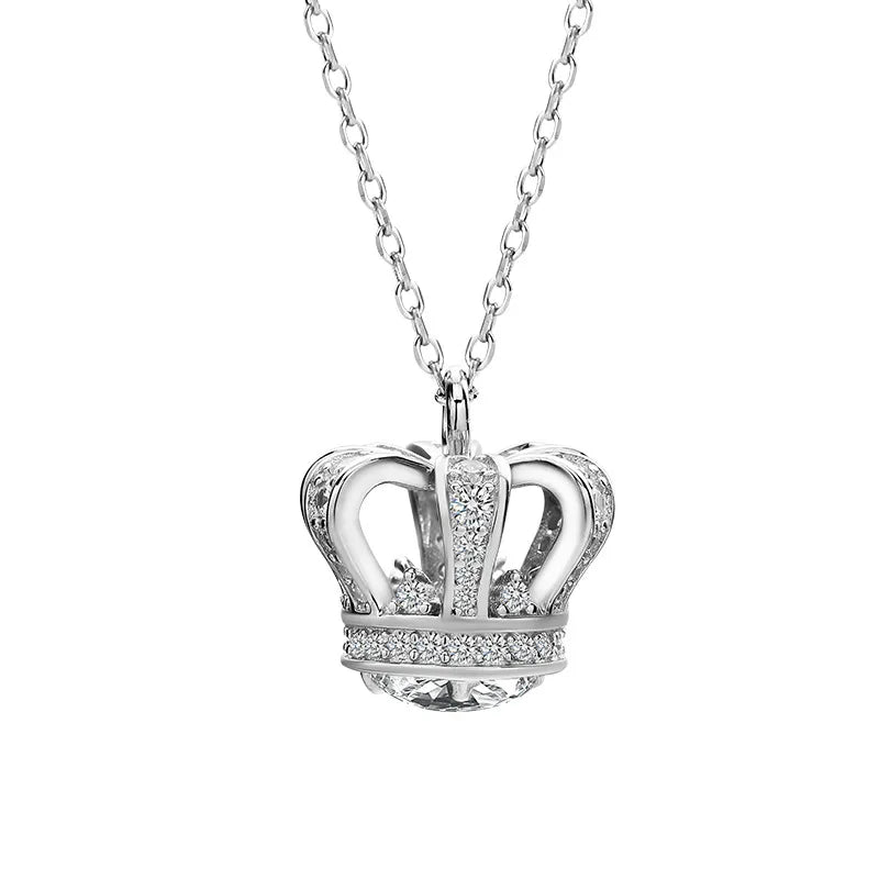 Silver Crown Necklace for Women in 925 Sterling Silver