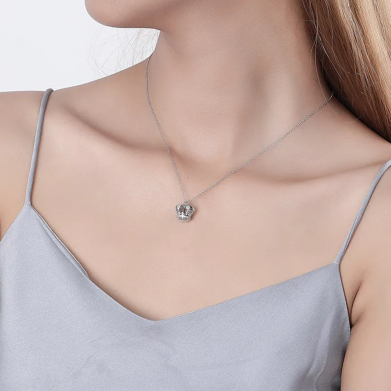 Silver Crown Necklace for Women in 925 Sterling Silver